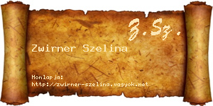 Zwirner Szelina névjegykártya